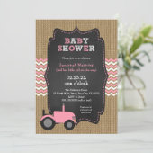 Invitation Baby shower de fille Rustic Pink (Debout devant)