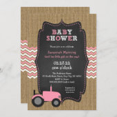 Invitation Baby shower de fille Rustic Pink (Devant / Derrière)