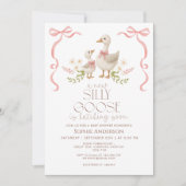 Invitation Baby shower de fille sot Goose Vinatge Bow (Devant)
