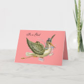 INVITATION BABY SHOWER DE FILLE STORK (Devant)