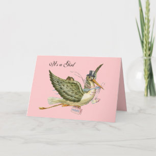 INVITATION BABY SHOWER DE FILLE STORK