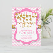 Invitation Baby shower de fille Twinkle Little Sta (Debout devant)