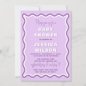 Invitation Baby shower de fille violet mou rétro (Devant)