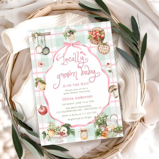 Invitation Baby shower de filles cultivées localement