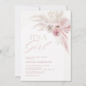 Invitation Baby shower de filles d'arc rose douce Boho (Devant)