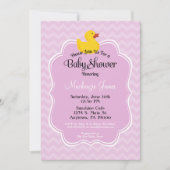 Invitation Baby shower de filles de canards roses (Devant)