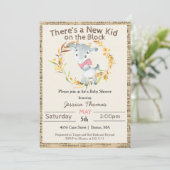 Invitation Baby shower de filles de chèvre de ferme (Debout devant)