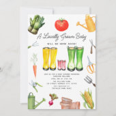Invitation Baby shower de filles de jardin de légumes cultivé (Devant)