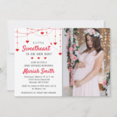 Invitation Baby shower de filles de la Saint-Valentin (Devant)