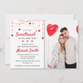 Invitation Baby shower de filles de la Saint-Valentin (Devant)