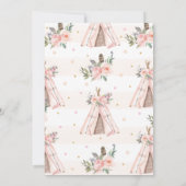 Invitation Baby shower de filles de la tribu Boho de Cute Woo (Dos)