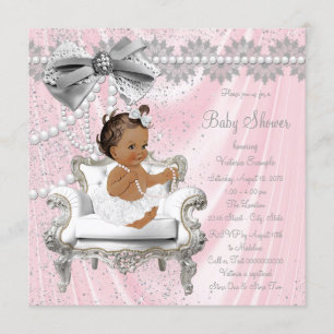 Invitation Baby shower de filles ethniques de la chaire de pe
