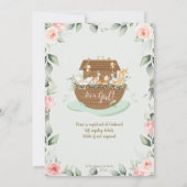 Invitation Baby shower de filles florales roses à l'arche de (Dos)