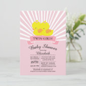 Invitation Baby shower de filles jumelles de canar (Debout devant)