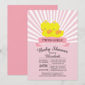 Invitation Baby shower de filles jumelles de canar (Devant / Derrière)