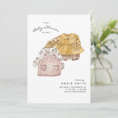Invitation Baby shower de filles jumelles mignonnes par invit (Debout devant)