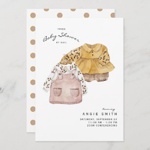 Invitation Baby shower de filles jumelles mignonnes par invit