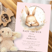 Invitation Baby shower de filles lapin de sciage