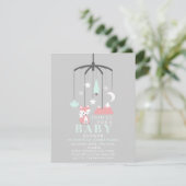 Invitation Baby shower de filles moderne Fox Mobile (Debout devant)