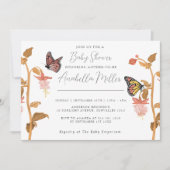 Invitation Baby shower de filles papillon rose moderne Boho (Devant)