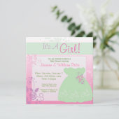 Invitation Baby shower de filles Pastel Dress (Debout devant)