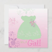 Invitation Baby shower de filles Pastel Dress (Dos)