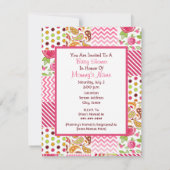 Invitation Baby shower de filles - Patchwork de filles (Dos)