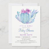 Invitation Baby shower de filles succulentes (Devant)