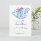 Invitation Baby shower de filles succulentes (Debout devant)