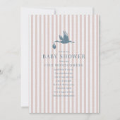 Invitation Baby shower de filles tripe classique Preppy Seers (Devant)