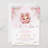 Invitation Baby shower de filles Woodland d'hiver (Devant)