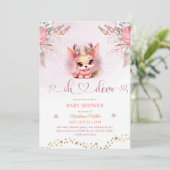 Invitation Baby shower de filles Woodland d'hiver (Debout devant)