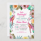 Invitation Baby shower de Flamant rose rose paradis tropical (Devant)