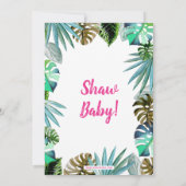 Invitation Baby shower de Flamant rose rose paradis tropical (Dos)