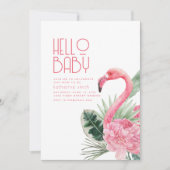 Invitation Baby shower de Flamant rose rose tropic (Devant)
