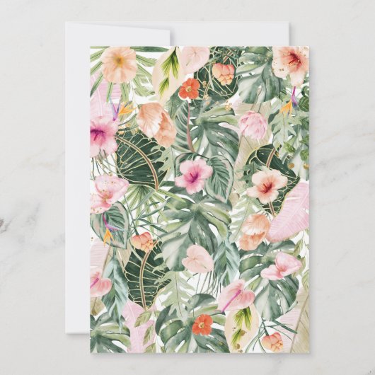 Invitation Baby shower de Flamant rose tropical (Dos)