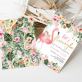 Invitation Baby shower de Flamant rose tropical