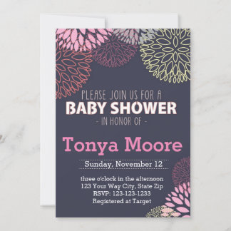 Invitation Baby shower de flambée de fleurs