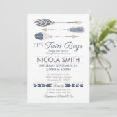Invitation Baby shower de Flèche Tribale Twin Boys (Debout devant)