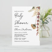 Invitation Baby shower de fleur rustique Boho (Debout devant)