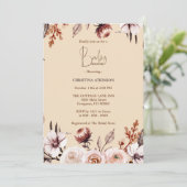 Invitation Baby shower de Fleur sauvage Boho Nature personnal (Debout devant)