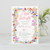Invitation Baby shower de fleur sauvage de la prairie de papi (Debout devant)