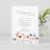 Invitation Baby shower de Fleur sauvage Dusty Purple Watercol (Debout devant)