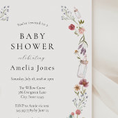 Invitation Baby shower de fleur sauvage et de torchon