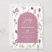 Invitation Baby shower de fleur sauvage rustique (Devant)