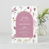 Invitation Baby shower de fleur sauvage rustique (Debout devant)