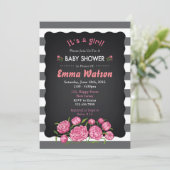Invitation Baby shower de fleurs (Debout devant)