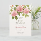 Invitation Baby shower de fleurs (Debout devant)