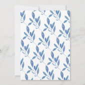 Invitation Baby shower de fleurs bleu aquarelle (Dos)