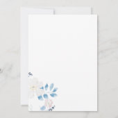 Invitation Baby shower de fleurs bleu aquarelle (Dos)